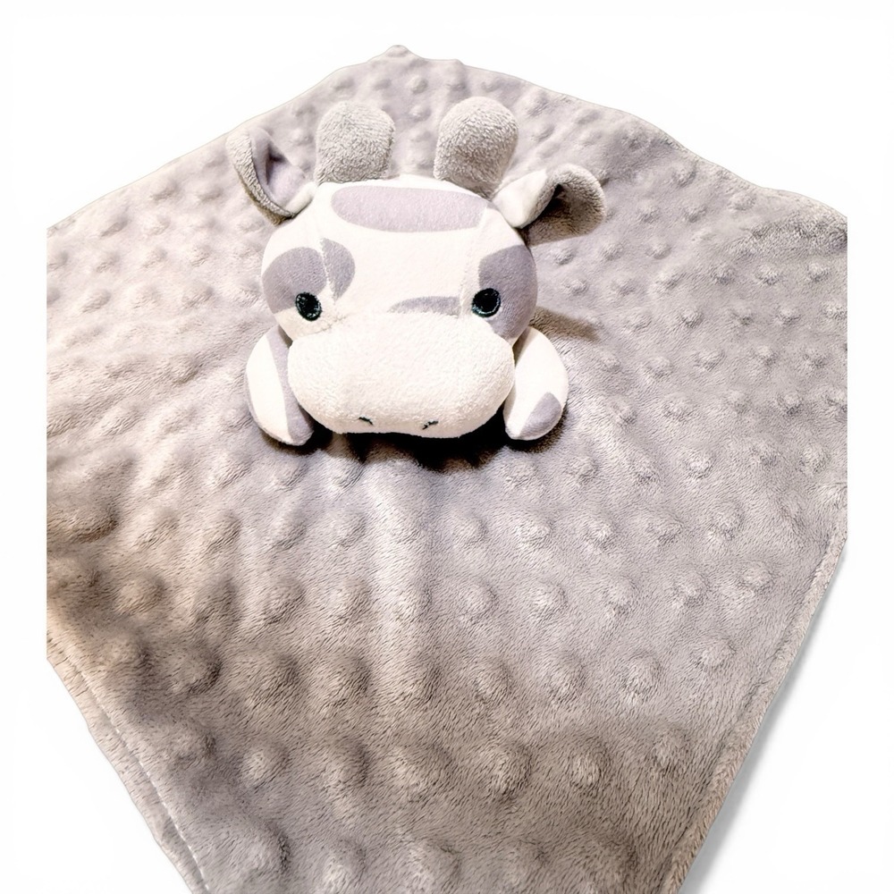 Elegant‎ Baby Gray Giraffe Lovey Security Blanket Minky Dot Plush Toy